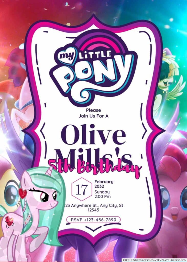 FREE My Little Pony Birthday Invitations: