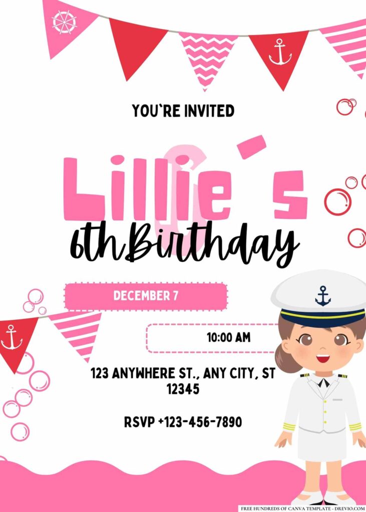 FREE Nautical Birthday Invitations