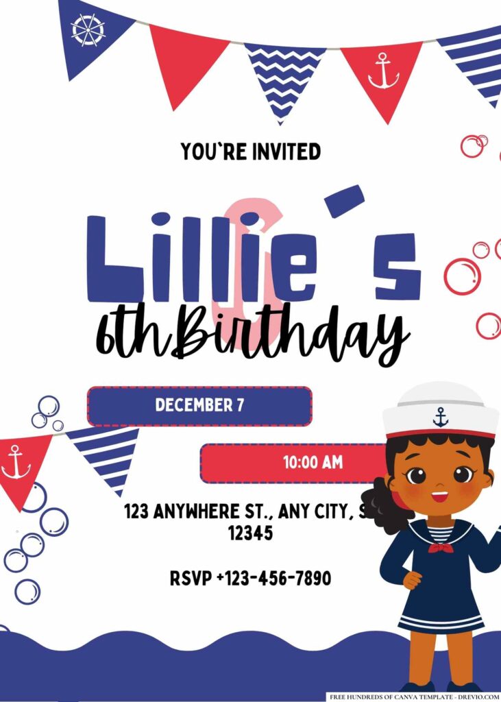 FREE Nautical Birthday Invitations