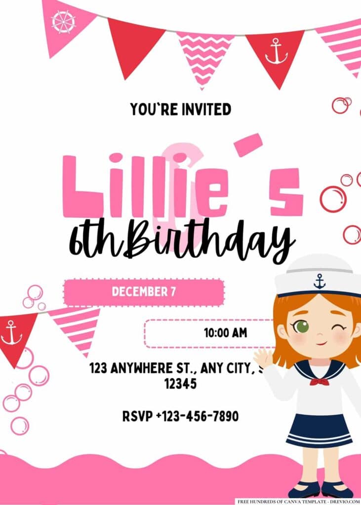 FREE Nautical Birthday Invitations