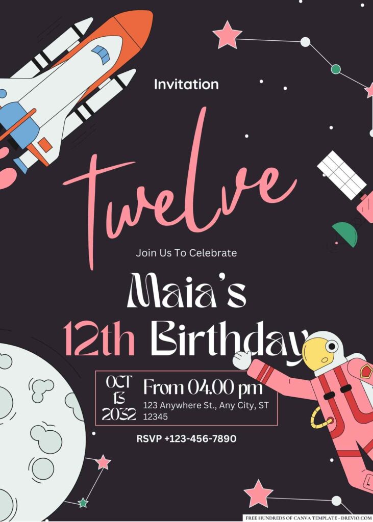 FREE Outer Space Birthday Invitations
