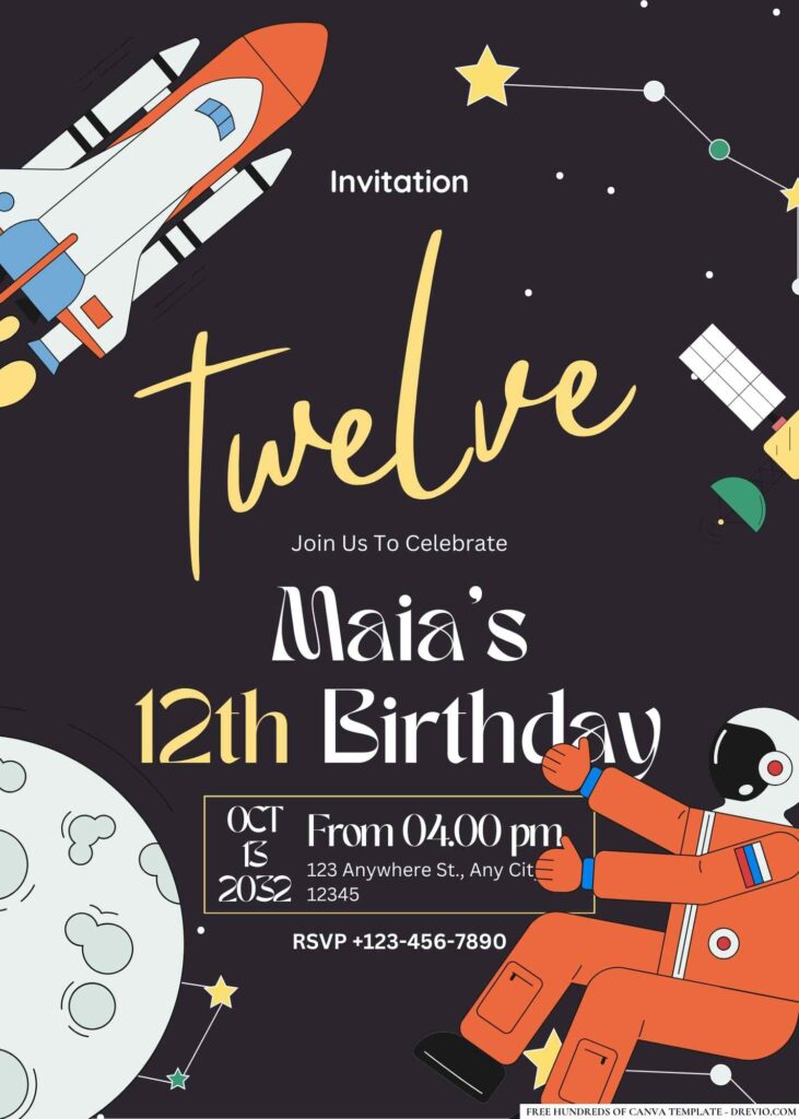 FREE Outer Space Birthday Invitations