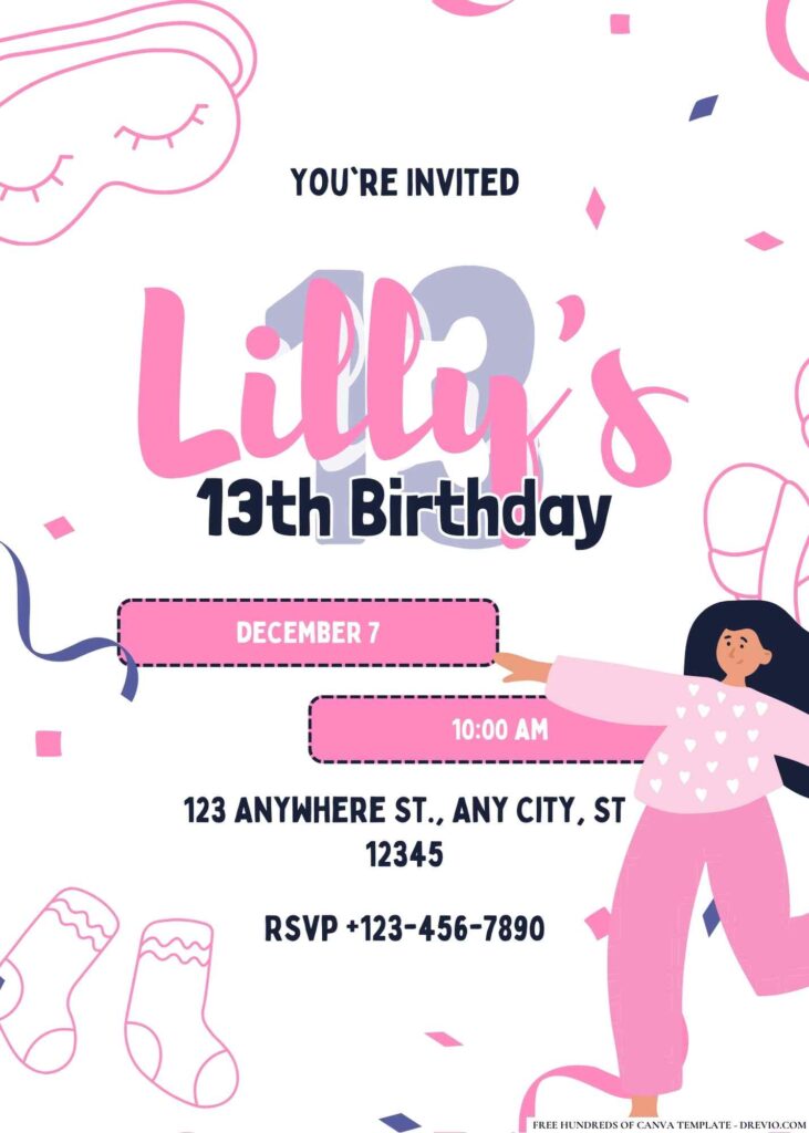 FREE Party Sleepover Birthday Invitations