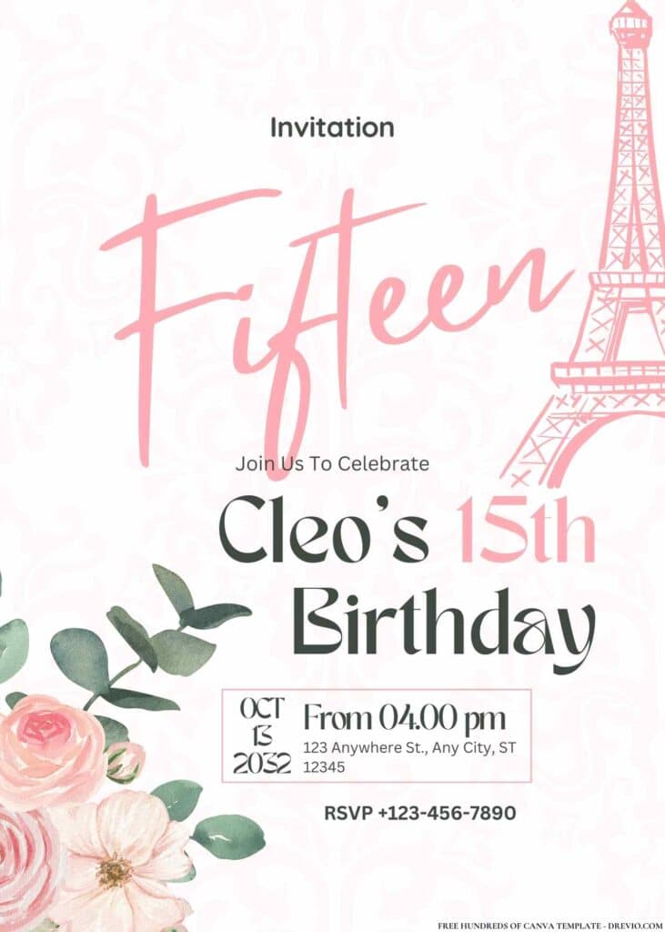 FREE Parisian Patisserie Birthday Invitations