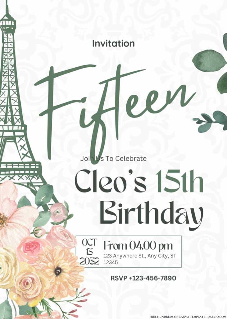 FREE Parisian Patisserie Birthday Invitations