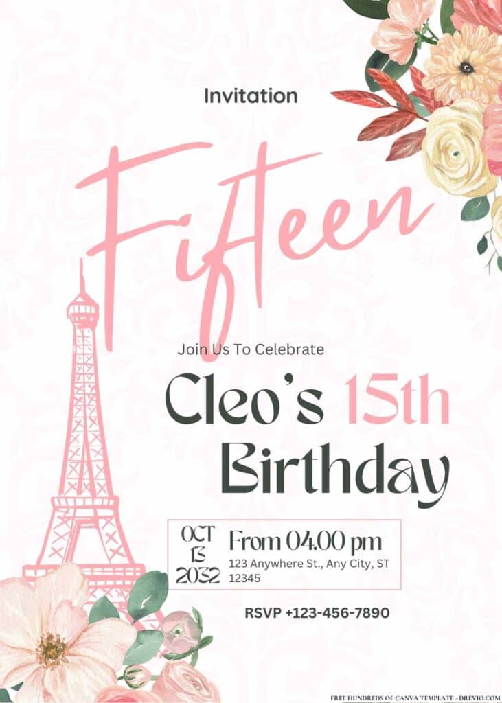 FREE Parisian Patisserie Birthday Invitations