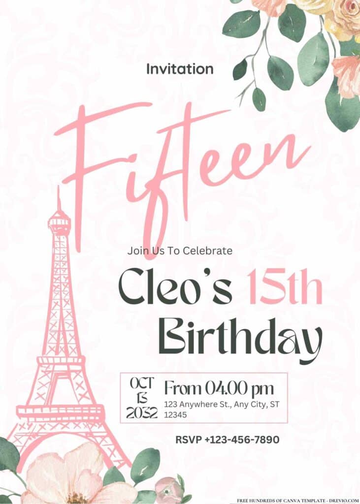 FREE Parisian Patisserie Birthday Invitations