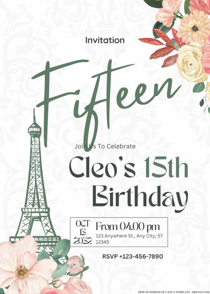 FREE Parisian Patisserie Birthday Invitations