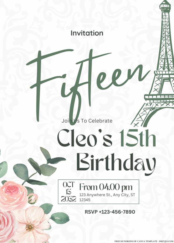 FREE Parisian Patisserie Birthday Invitations