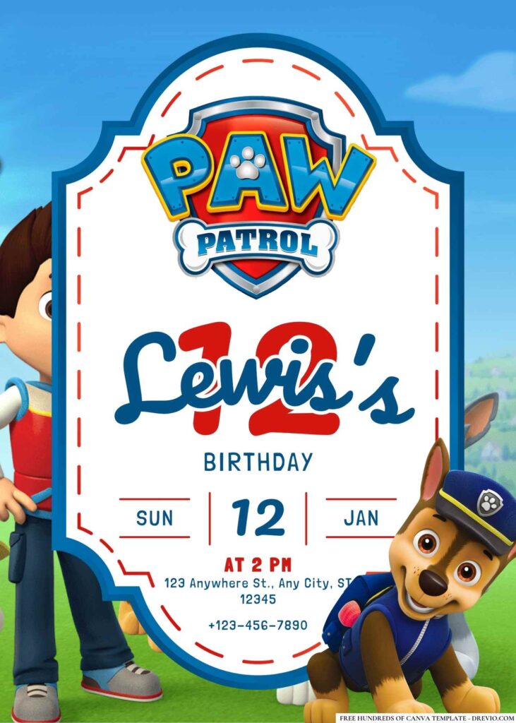FREE Paw Patrol Birthday Invitations: