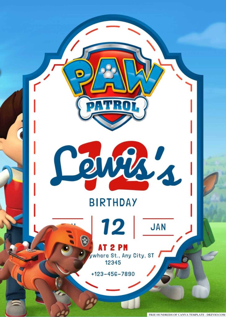 FREE Paw Patrol Birthday Invitations: