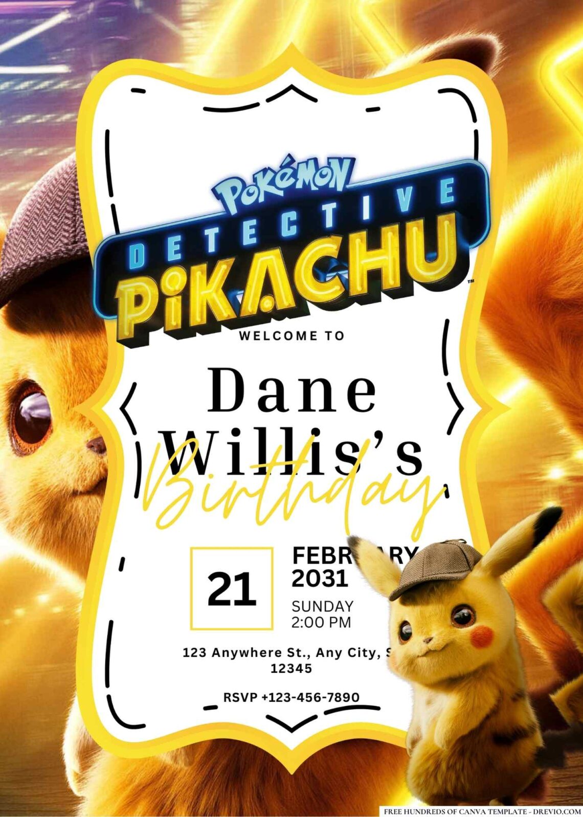 FREE Pikachu Birthday Invitations