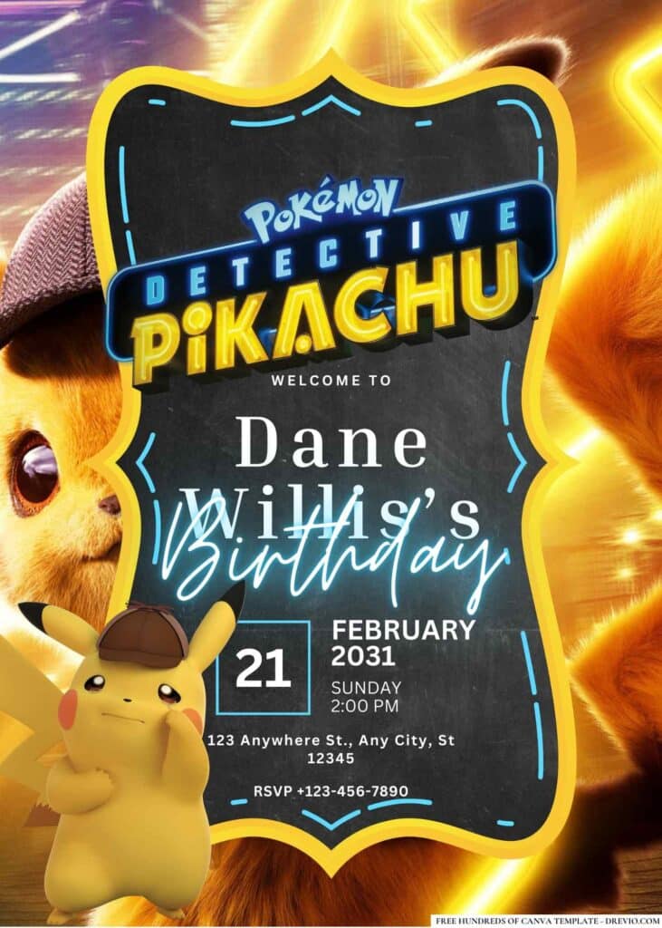 FREE Pikachu Birthday Invitations