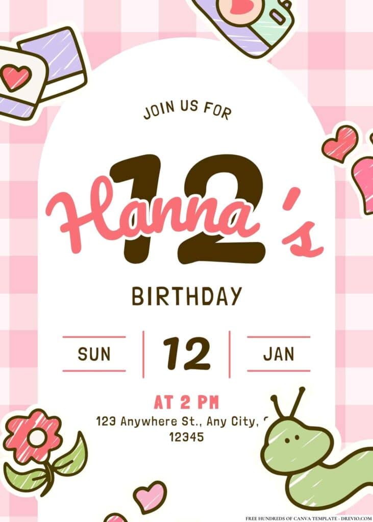 FREE Pink Birthday Invitations