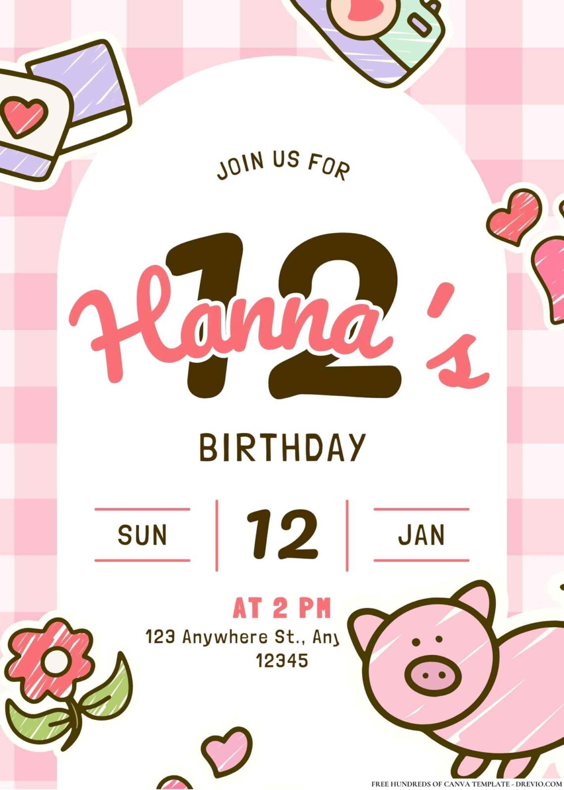 FREE Pink Birthday Invitations