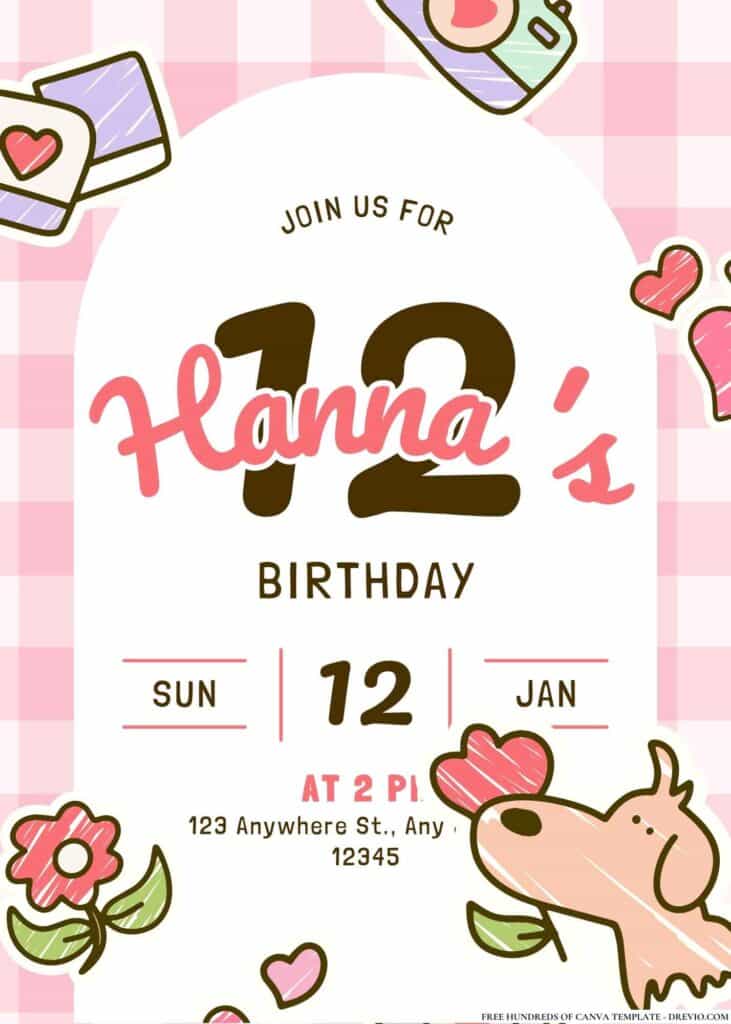 FREE Pink Birthday Invitations