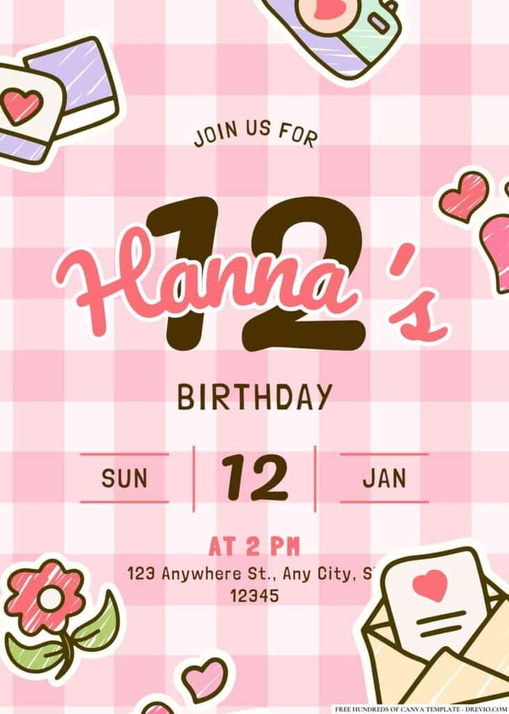 FREE Pink Birthday Invitations