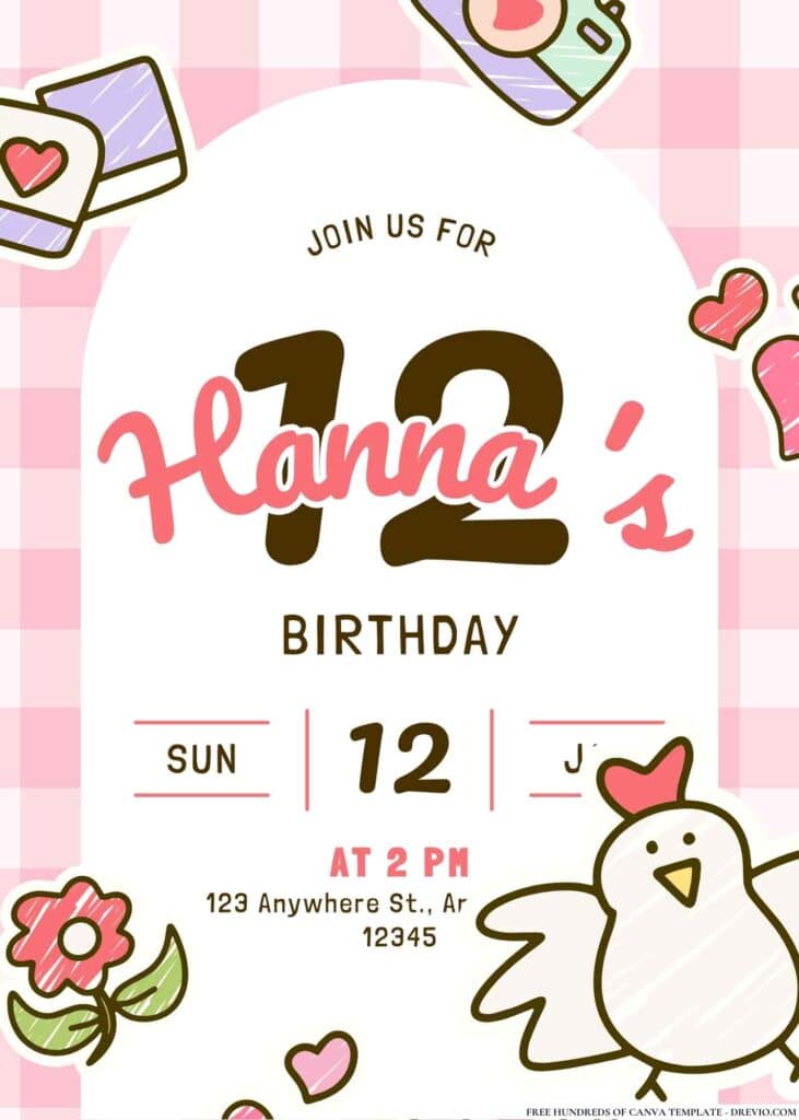 FREE Pink Birthday Invitations