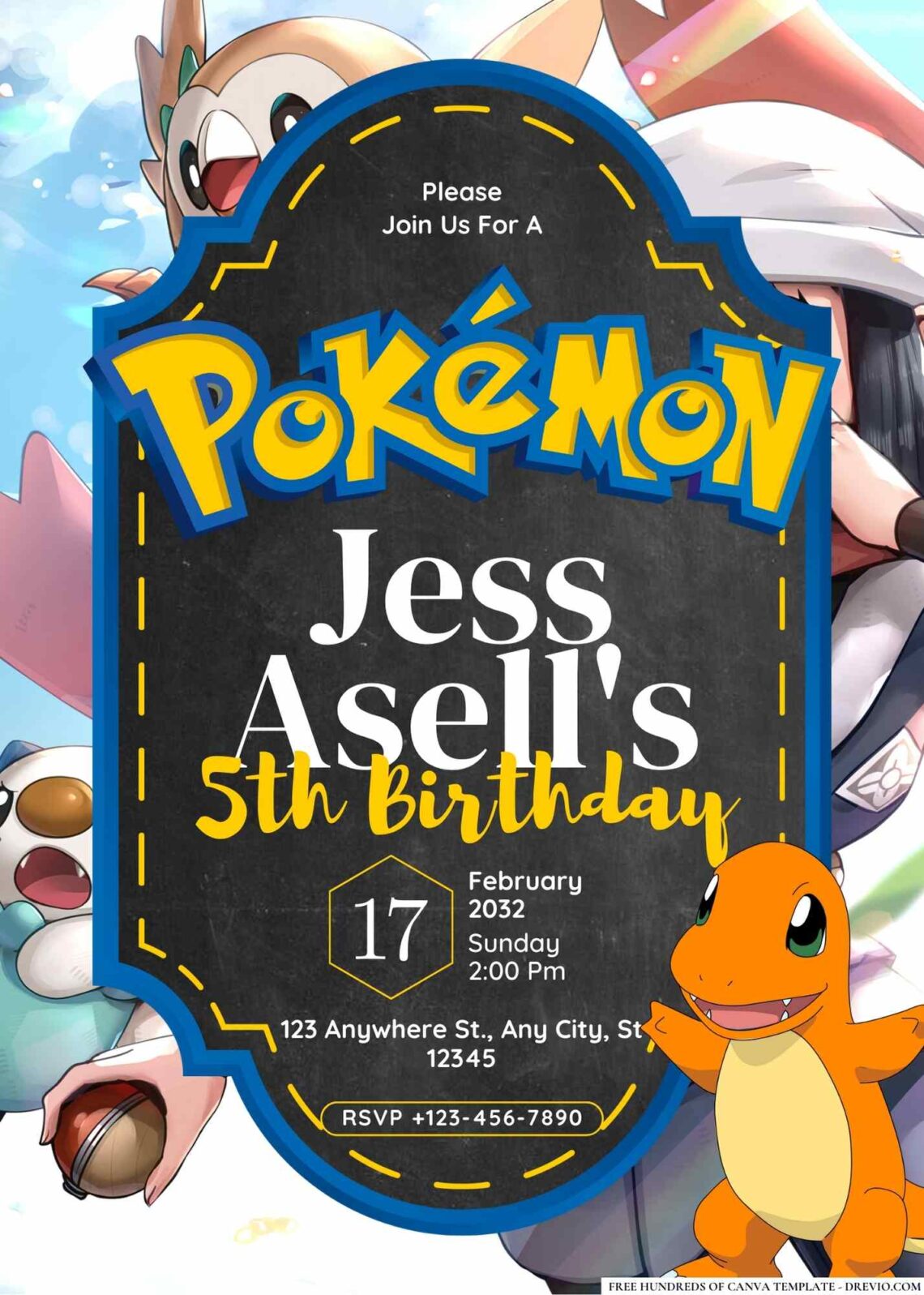 FREE Pokemon Birthday Invitations