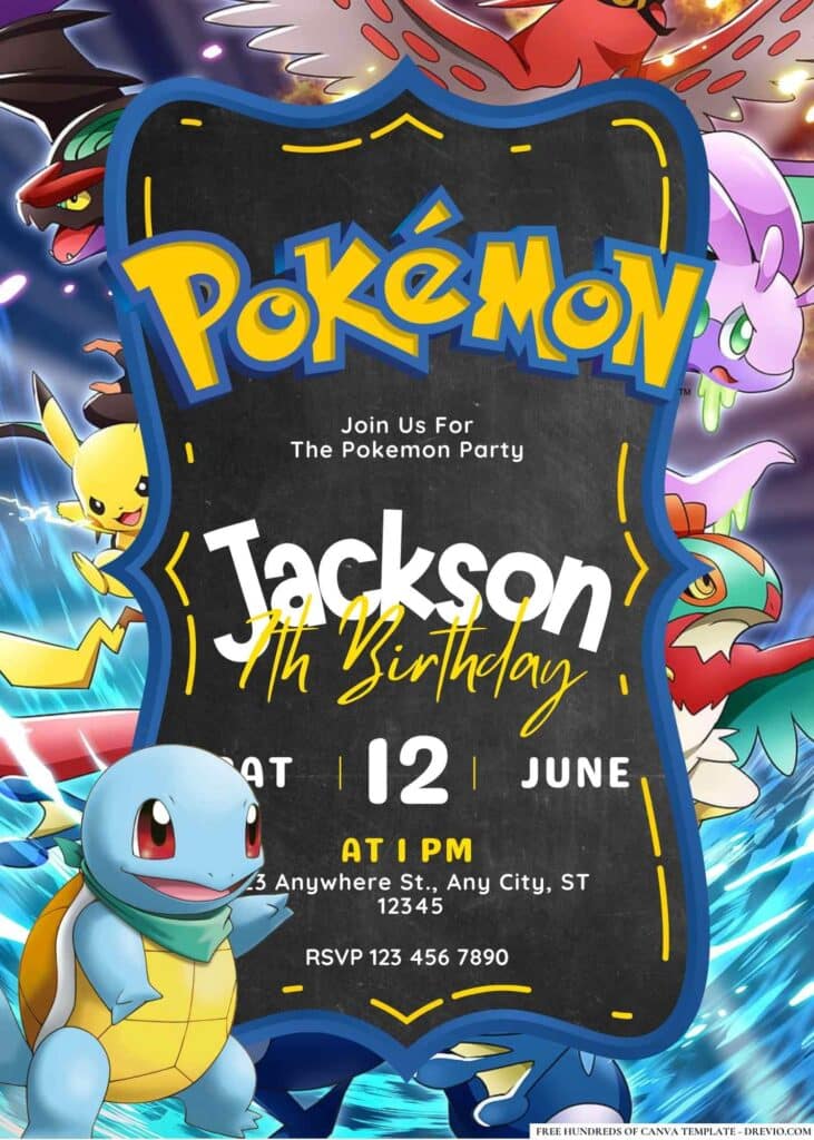 FREE Pokemon Birthday Invitations