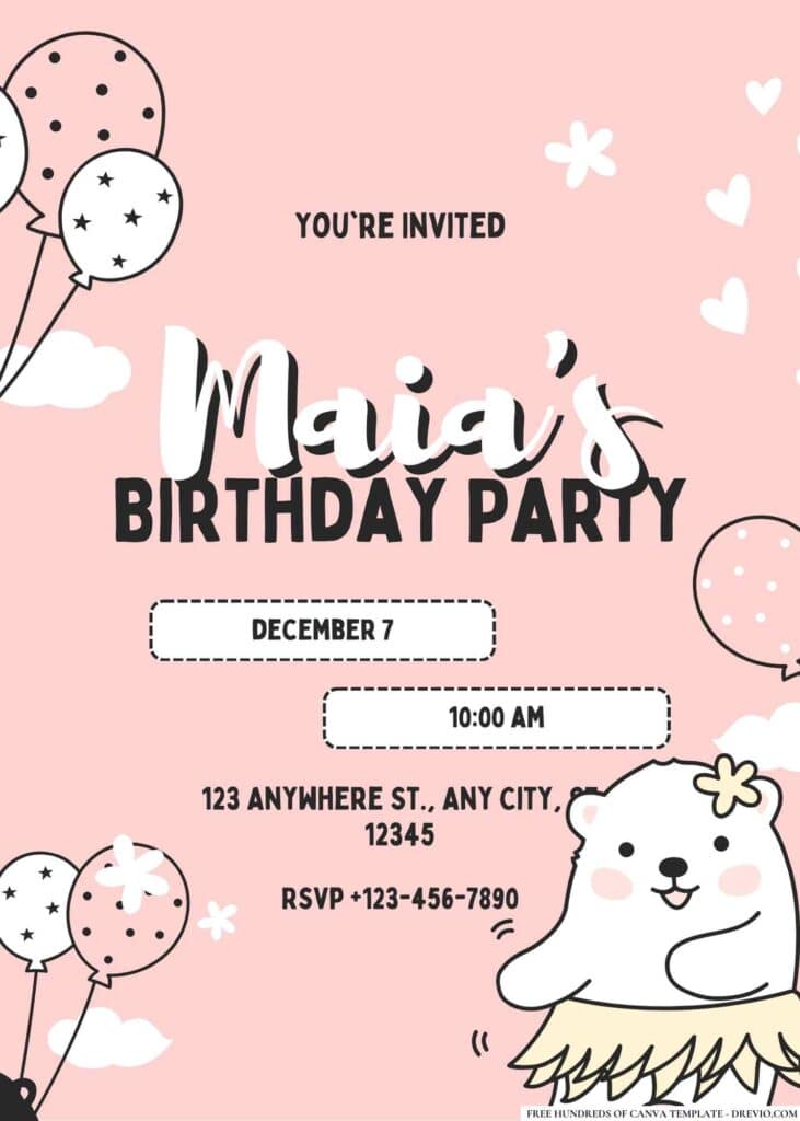 FREE Polar Birthday Invitations: