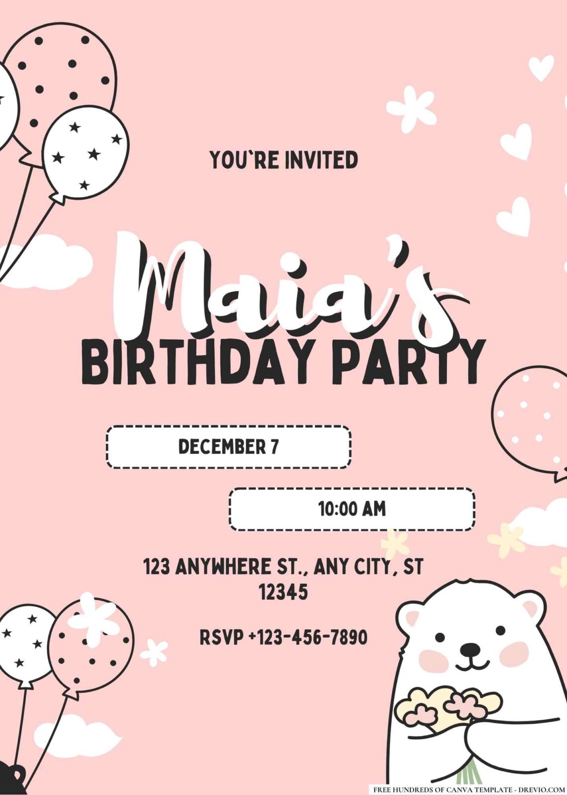 FREE Polar Birthday Invitations: