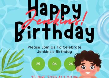 FREE Pool Party Birthday Invitations