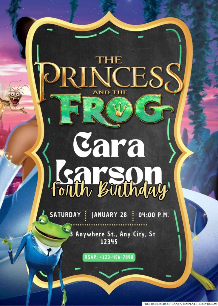 Free Princess and the Frog Birthday Invitations