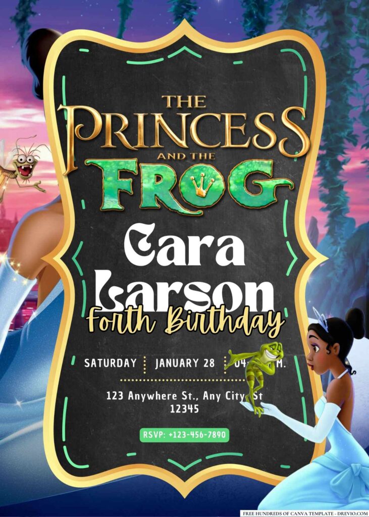 Free Princess and the Frog Birthday Invitations