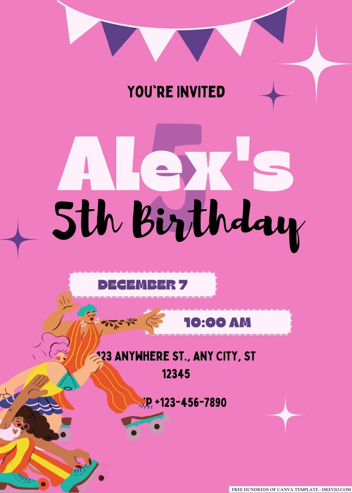 FREE Roller Skating Birthday Invitations