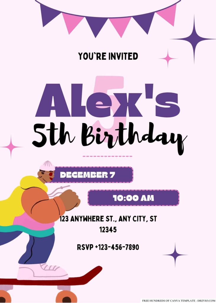 FREE Roller Skating Birthday Invitations