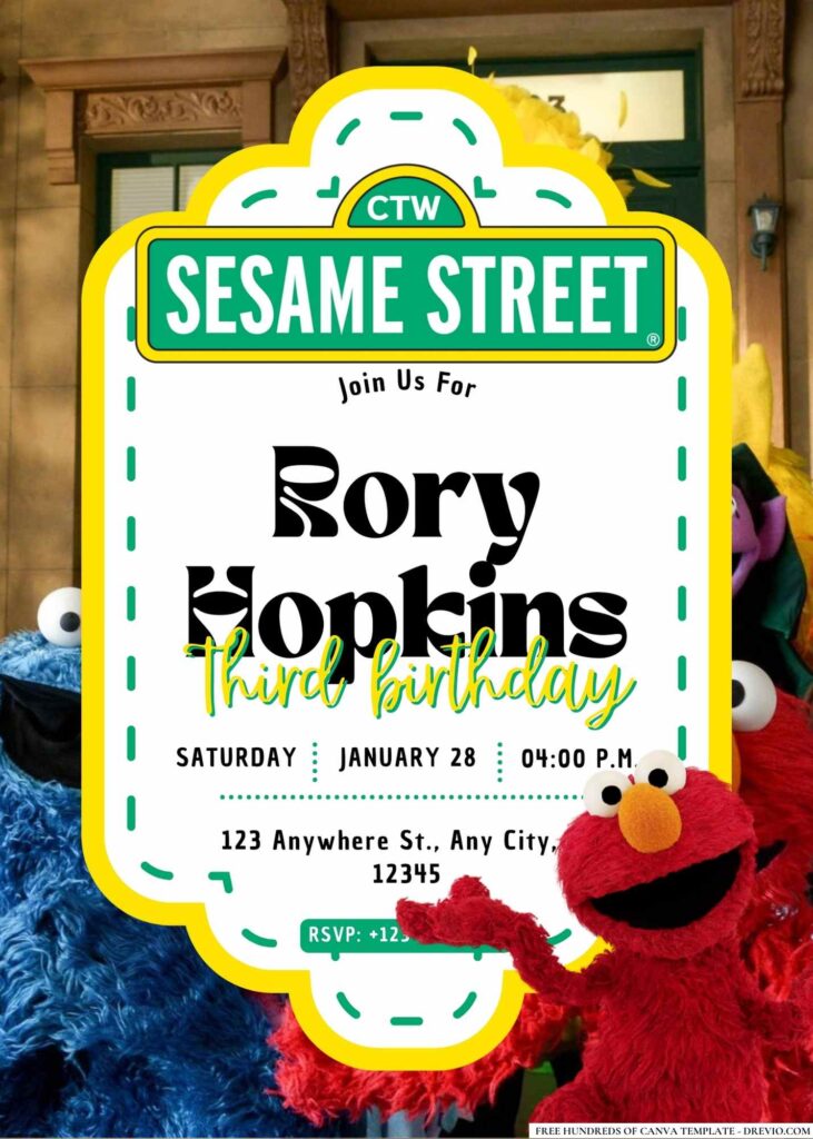 FREE Sesame Street Birthday Invitations