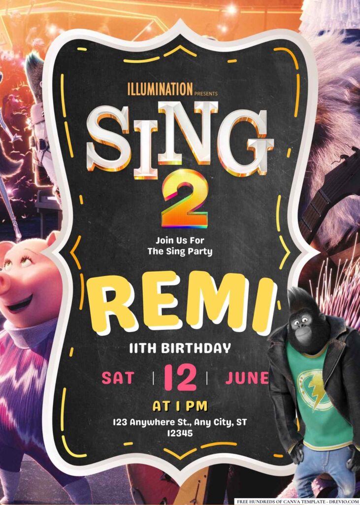  Free Sing 2 Birthday Invitations