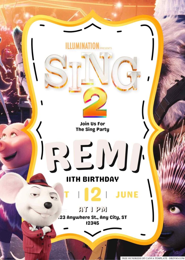 Free Sing 2 Birthday Invitations
