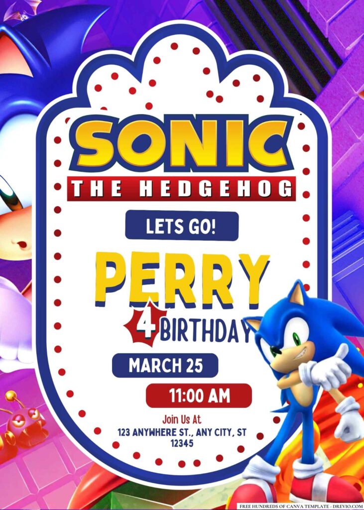 FREE Sonic Birthday Invitations