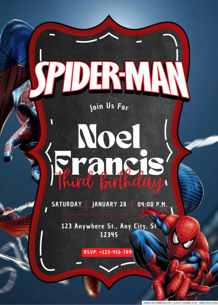 FREE Spiderman Birthday Invitations