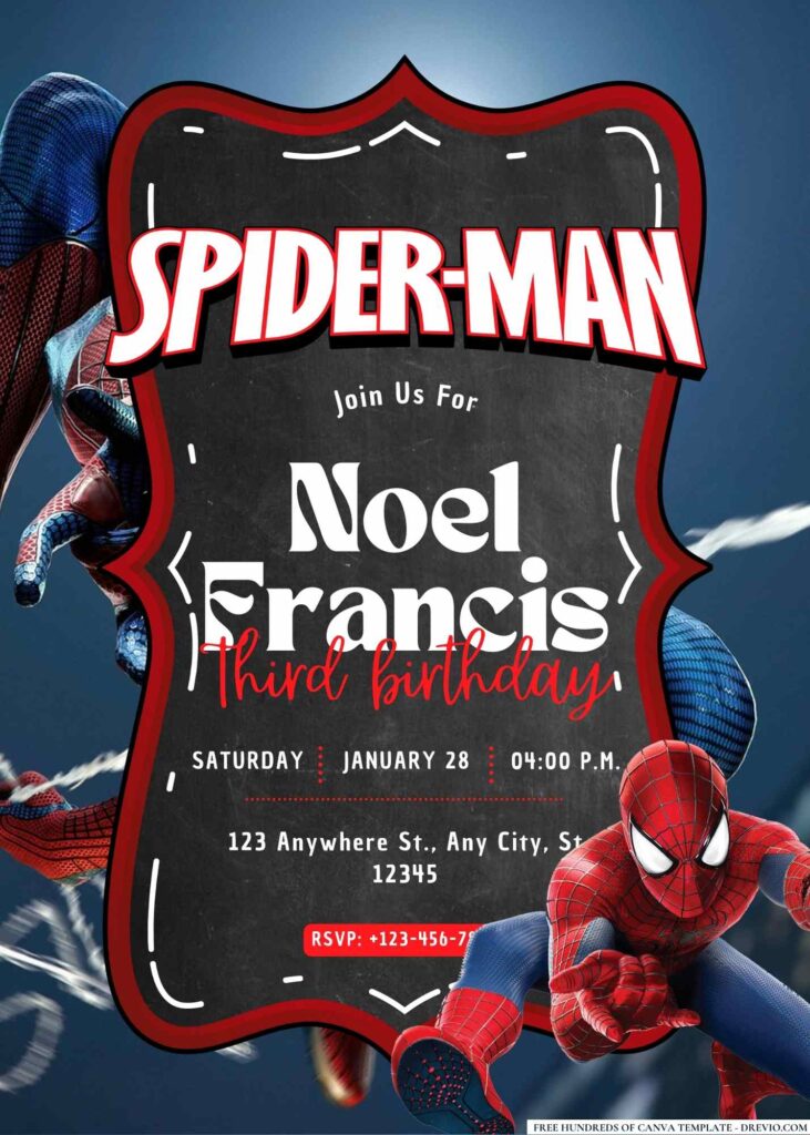 FREE Spiderman Birthday Invitations
