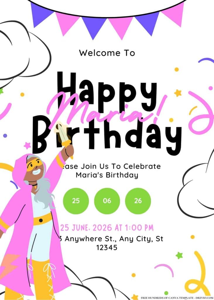 FREE Superhero Girls Birthday Invitations