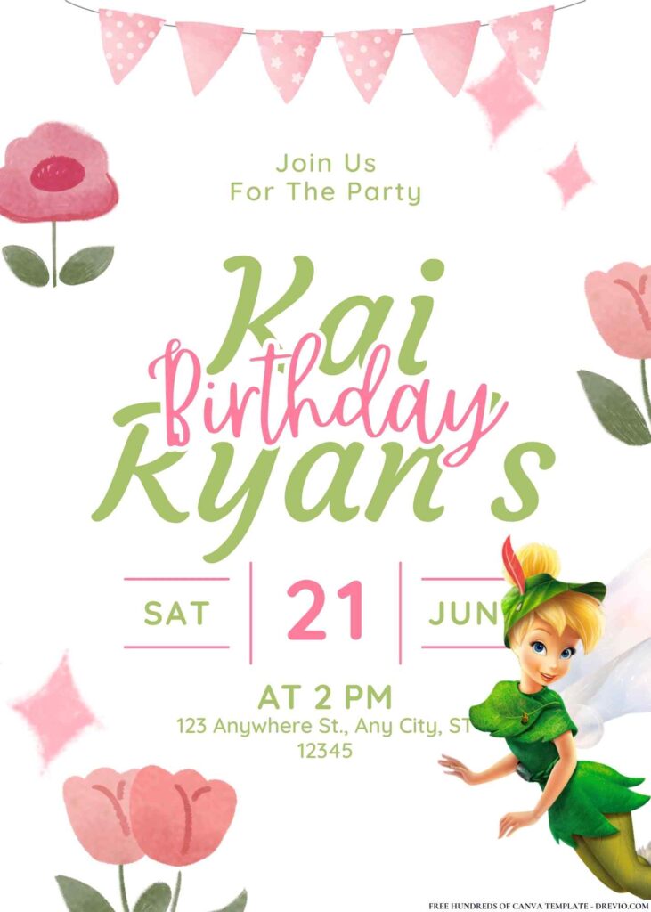 FREE Tinkerbell and Friends Invitations: