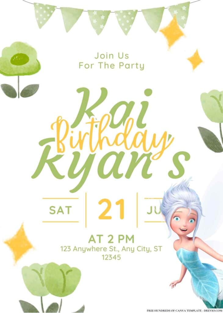 FREE Tinkerbell and Friends Invitations: