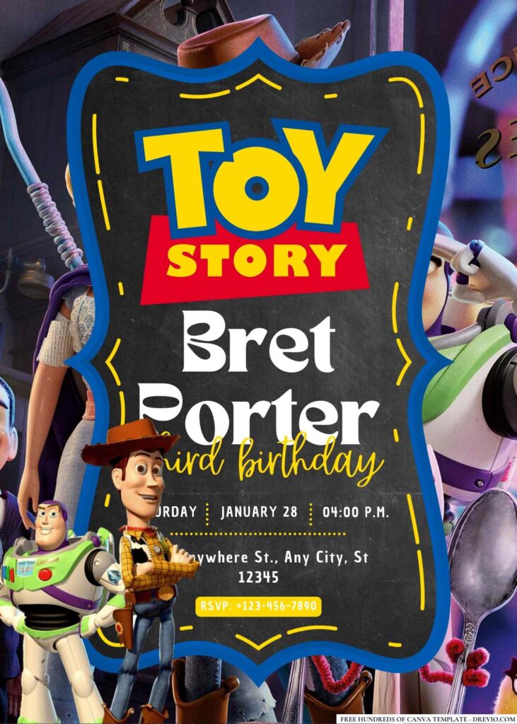 FREE Toy Story Birthday Invitations