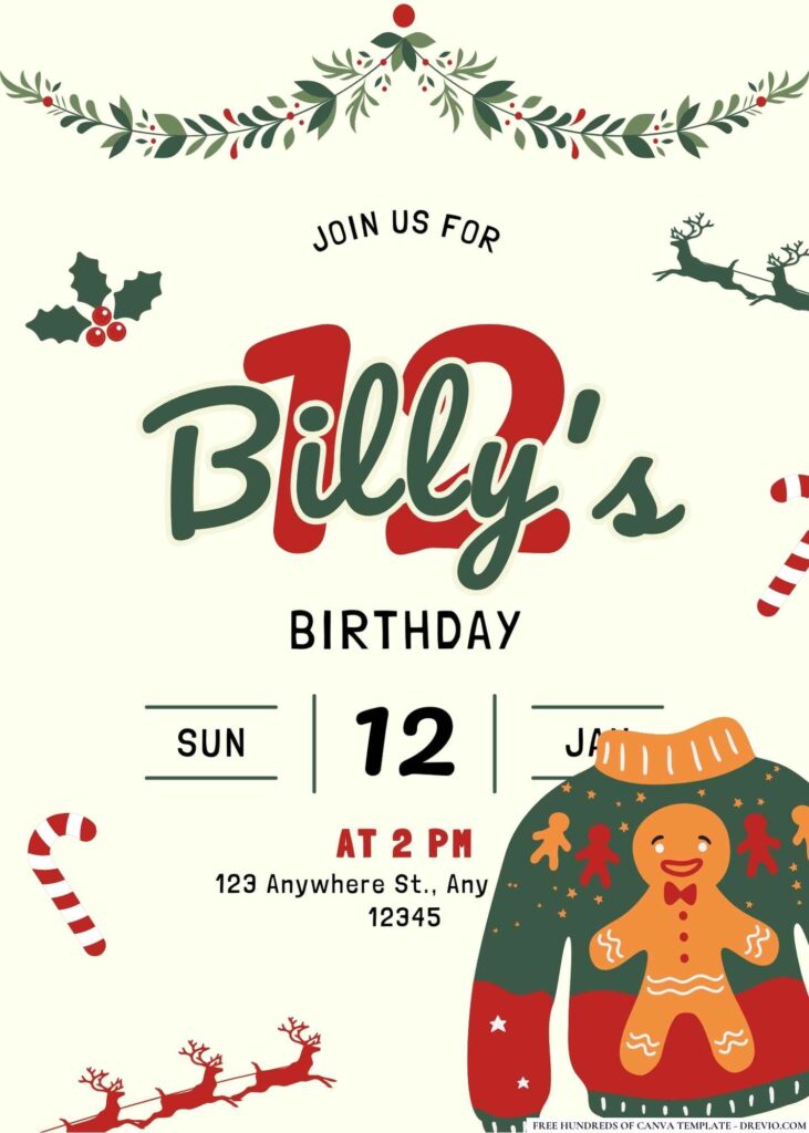 FREE Ugly Sweater Birthday Invitations