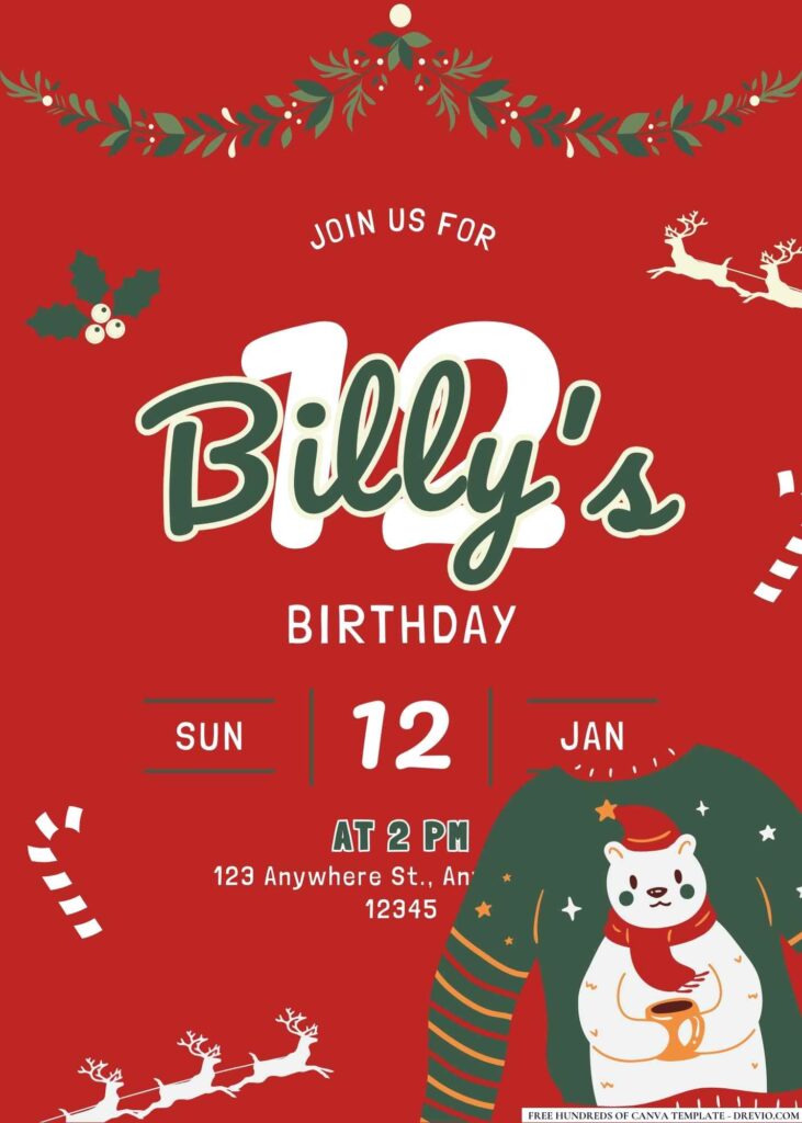 FREE Ugly Sweater Birthday Invitations