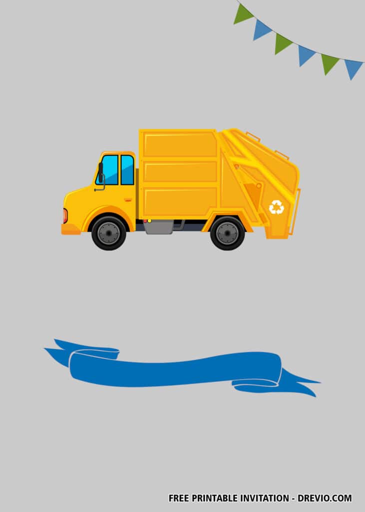 Free Garbage Truck Birthday Invitations