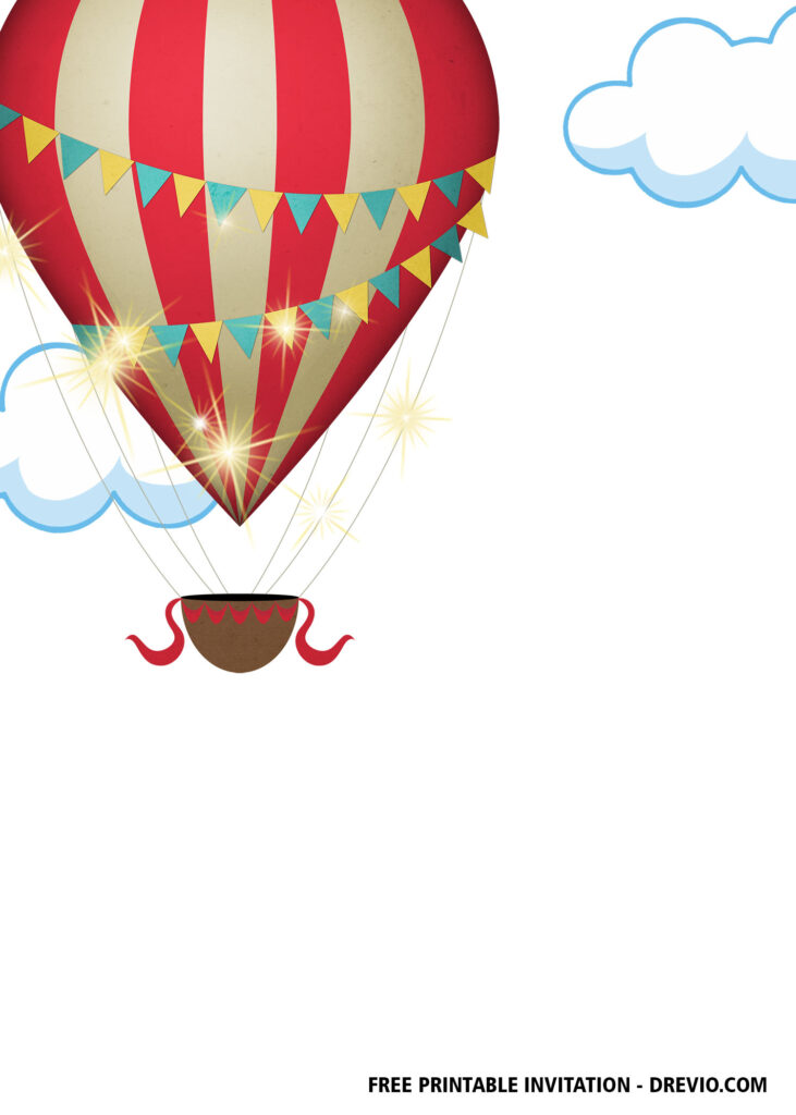 FREE Hot Air Balloon Baby Shower Invitations