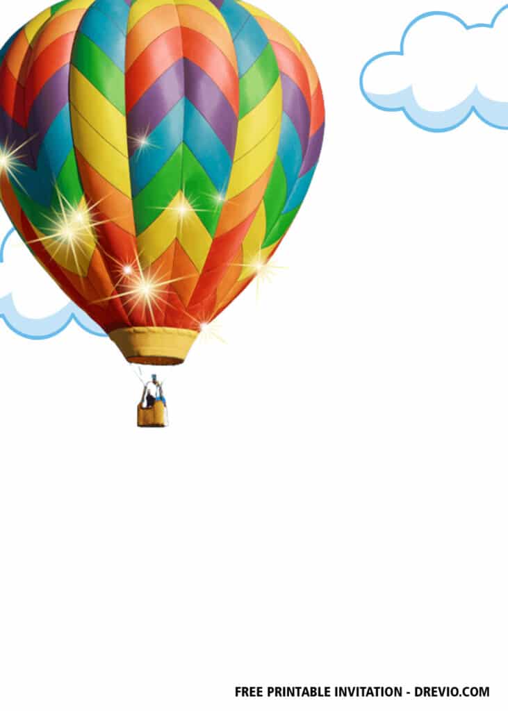 FREE Hot Air Balloon Baby Shower Invitations