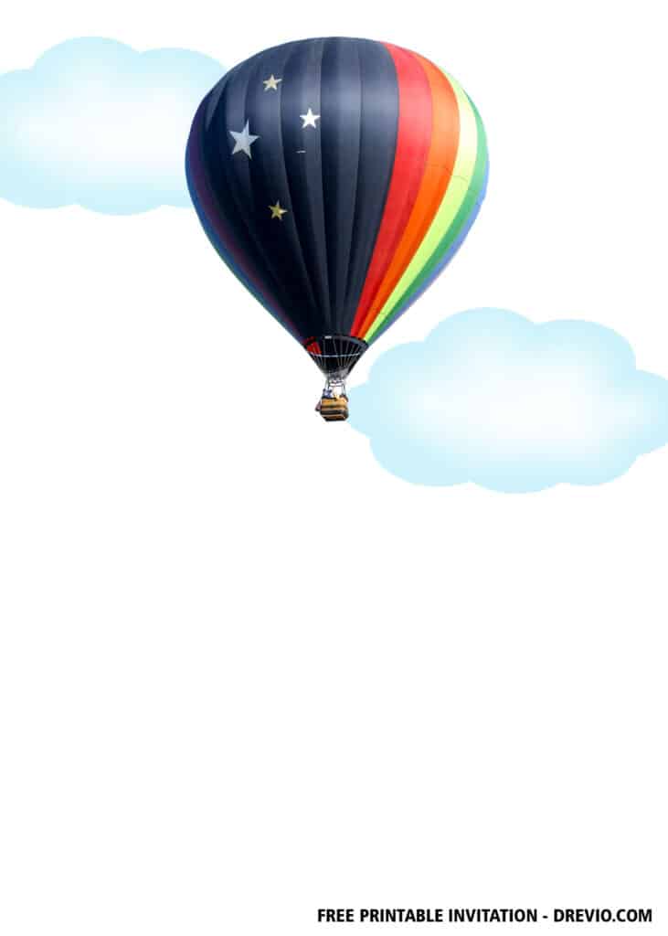 FREE Hot Air Balloon Birthday Invitations