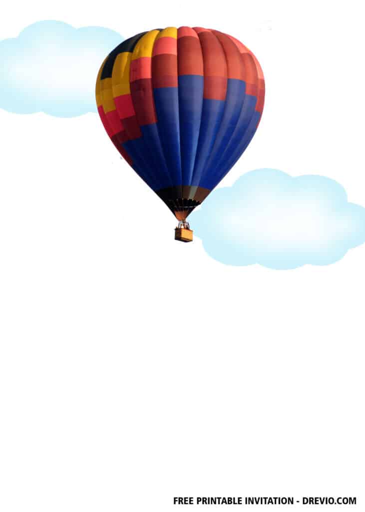 FREE Hot Air Balloon Birthday Invitations