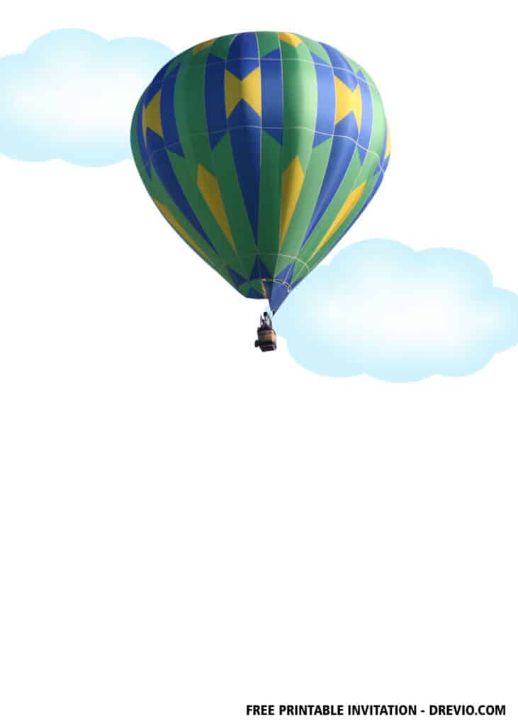 FREE Hot Air Balloon Birthday Invitations