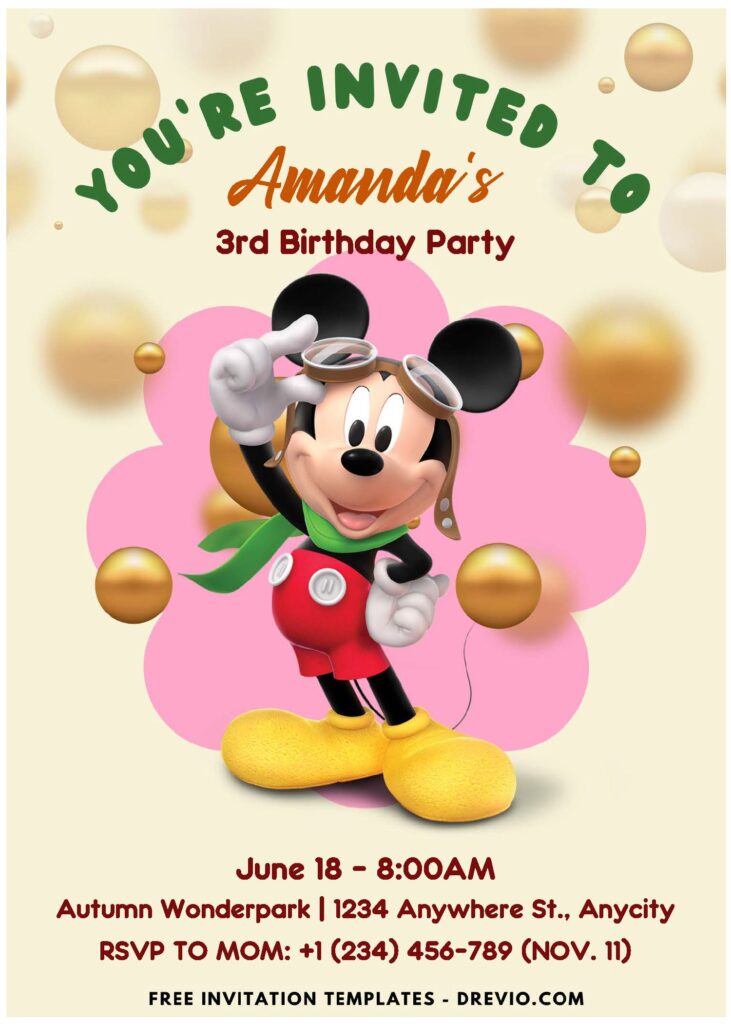 Mickey Mouse Invitation Templates For Fun And Enjoyable Kids' Parties D